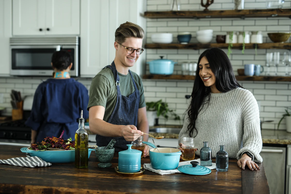 Staff chatting with a customer at the counter