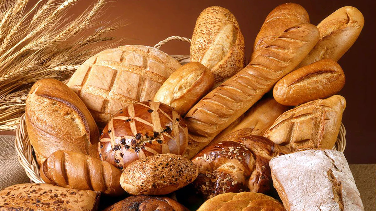 Basket of freshly baked breads